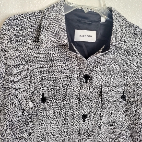 ARITZIA BABATON Joan Shirt Tweed Jacket 2 Shacket Linen Textured Black sz 2/M - Picture 3 of 10
